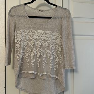 About a girl| Lace half sleeve blouse